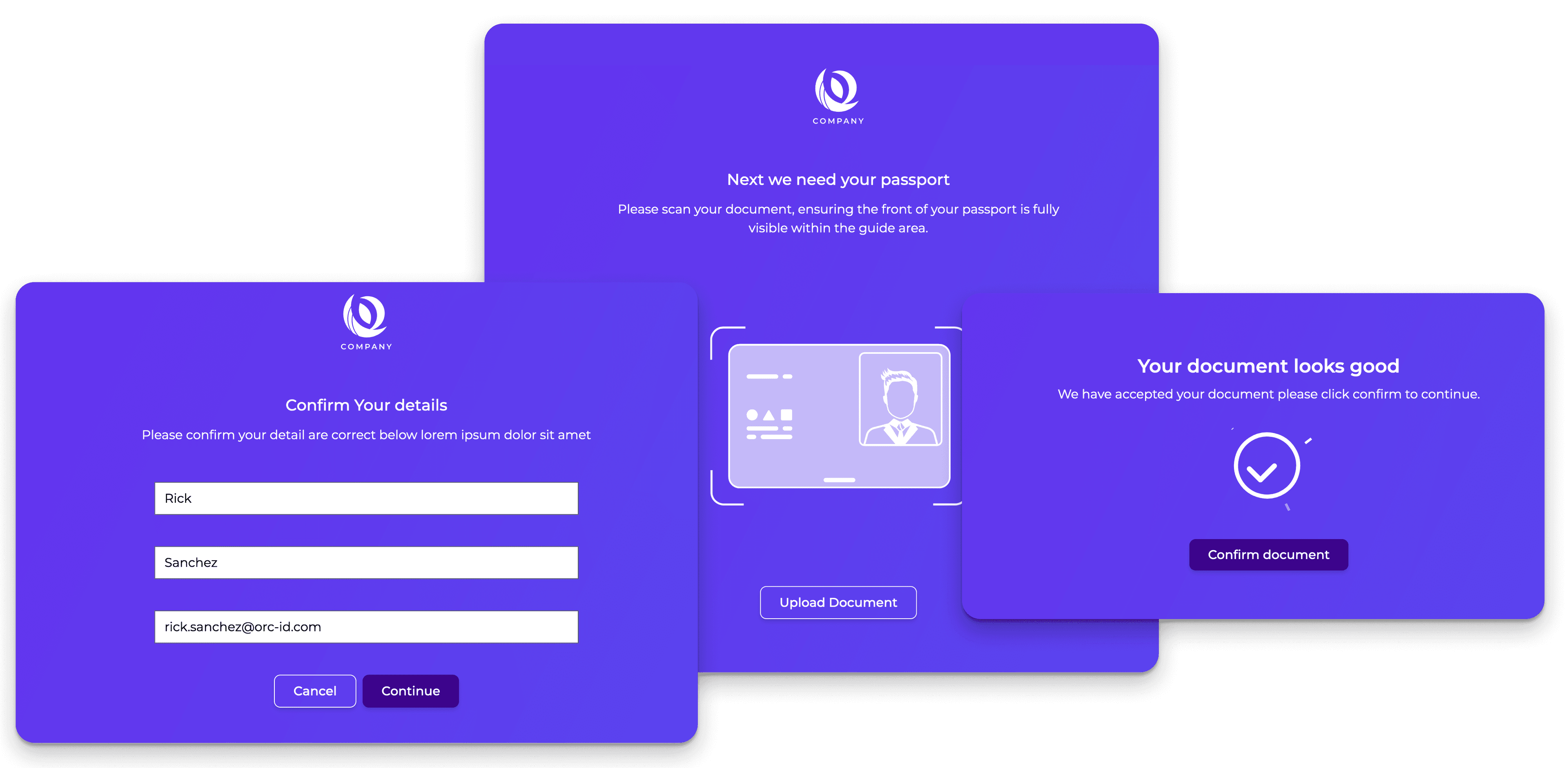 Orchestrate Identity — existing prototype UI