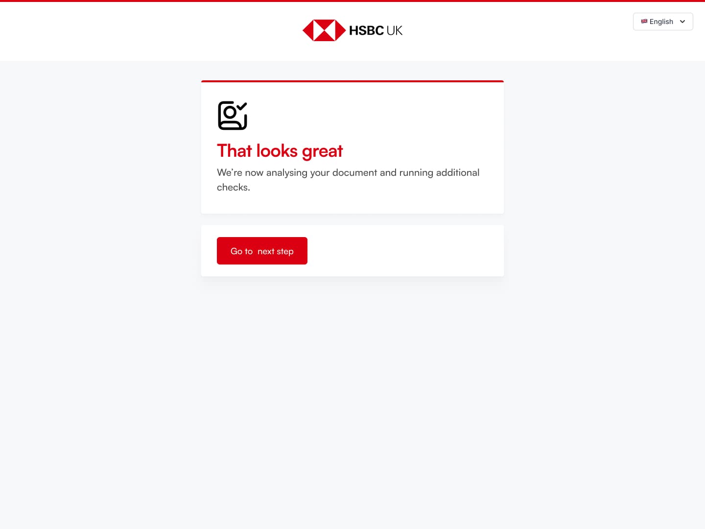 Activity success screen